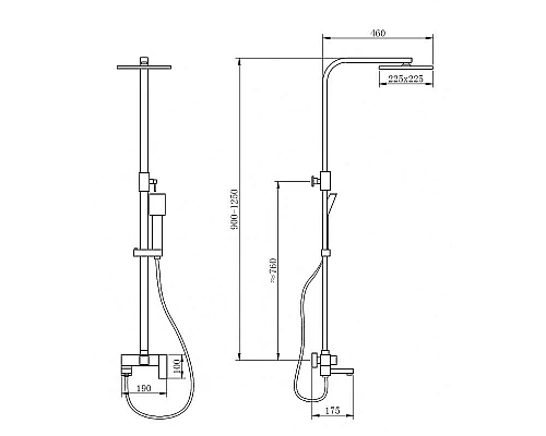 Заказать Душевая система Abber Daheim AF8216 Хром в магазине сантехники Santeh-Crystal.ru
