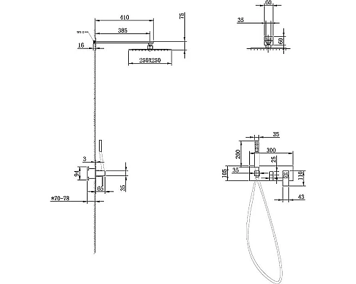 Заказать Душевая система Abber Daheim AF8218B Черная матовая в магазине сантехники Santeh-Crystal.ru