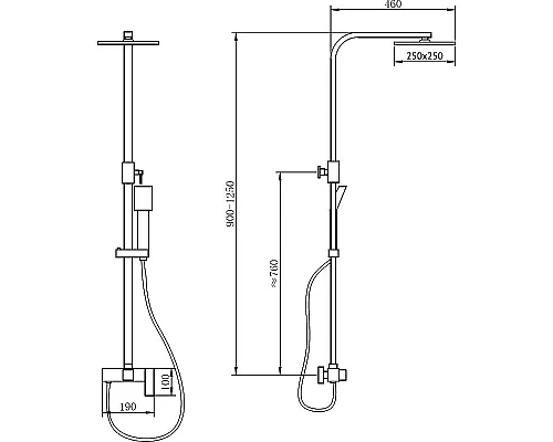 Заказать Душевая система Abber Daheim AF8220 Хром в магазине сантехники Santeh-Crystal.ru