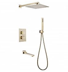Душевая система Abber Daheim AF8250G с термостатом Золото матовое