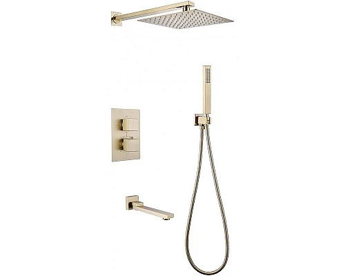 Купить Душевая система Abber Daheim AF8250G с термостатом Золото матовое в магазине сантехники Santeh-Crystal.ru