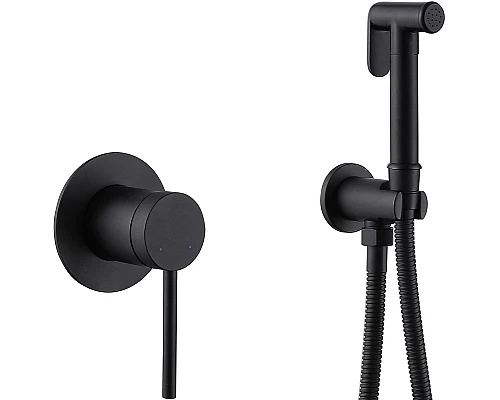 Гигиенический душ со смесителем Abber Emotion AF8825B Черный матовый