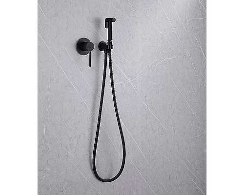 Гигиенический душ со смесителем Abber Emotion AF8825B Черный матовый