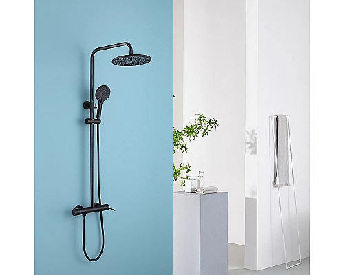 Душевая система Abber Emotion AF8816B Черная матовая