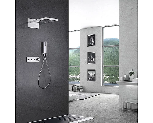 Заказать Душевая система Abber Rund AF8752 с термостатом Хром в магазине сантехники Santeh-Crystal.ru