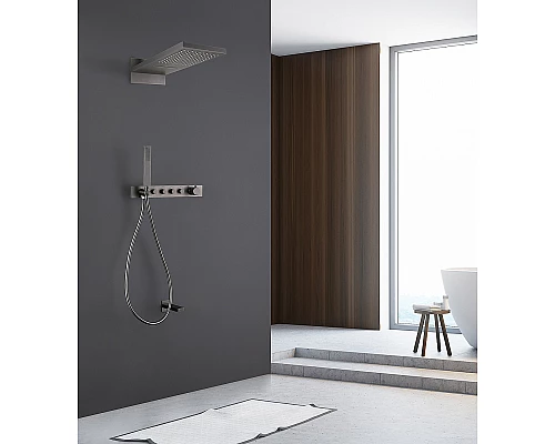 Душевая система Abber Rund AF8753NG с термостатом Никель