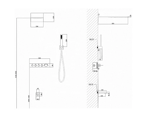 Душевая система Abber Rund AF8753NG с термостатом Никель