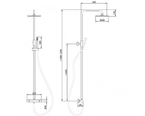 Заказать Душевая система Abber Wasser Kreis AF8160 с термостатом Хром в магазине сантехники Santeh-Crystal.ru