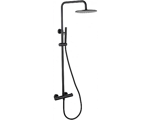 Приобрести Душевая система Abber Wasser Kreis AF8160B с термостатом Черная матовая в магазине сантехники Santeh-Crystal.ru