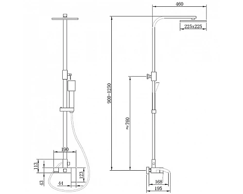 Заказать Душевая система Abber Wasserfall AF8616 Хром в магазине сантехники Santeh-Crystal.ru