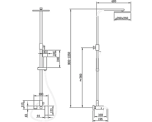 Приобрести Душевая система Abber Wasserfall AF8616B Черная матовая в магазине сантехники Santeh-Crystal.ru