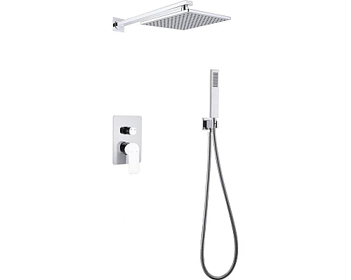 Приобрести Душевая система Abber Weiss Insel AF8018W Белая Хром в магазине сантехники Santeh-Crystal.ru