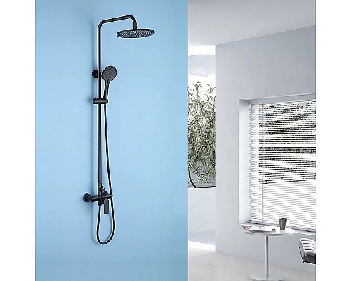 Приобрести Душевая система Abber Weiss Insel AF8020B Черная матовая в магазине сантехники Santeh-Crystal.ru