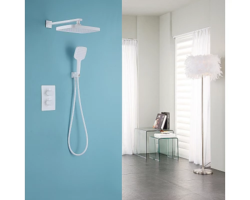 Душевая система Abber Weiss Insel AF8051W с термостатом Белая