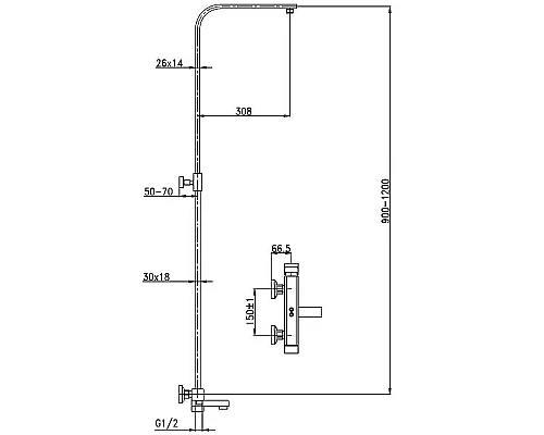 Купить Душевая система Aquanet Gotic AF440-72-S-B 243327 Черная матовая в магазине сантехники Santeh-Crystal.ru