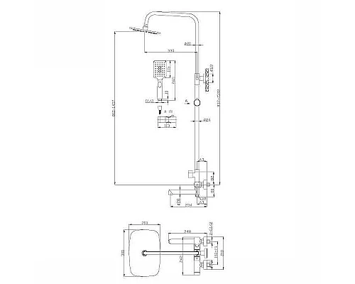Купить Душевая система BelBagno Acqua ACQUA-VSCM-CRM Хром в магазине сантехники Santeh-Crystal.ru