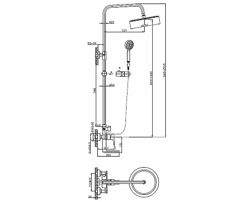 Заказать Душевая система BelBagno Ancona ANCONA-VSCM-CRM Хром в магазине сантехники Santeh-Crystal.ru
