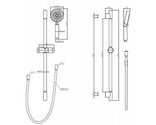 Приобрести Душевой гарнитур BelBagno Ancona BB-SAL-CRM Хром в магазине сантехники Santeh-Crystal.ru
