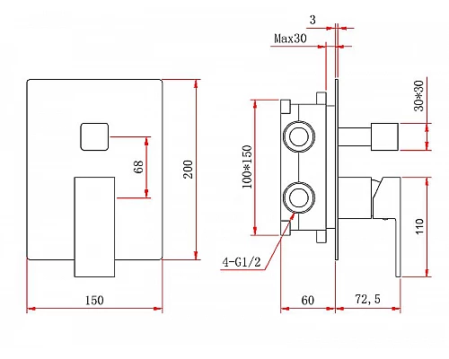 Купить Душевая система Berges Nardis 3S 071005 Хром сильвер в магазине сантехники Santeh-Crystal.ru