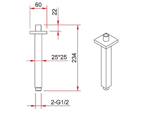 Купить Кронштейн для верхнего душа Berges Ventas S 074011 Хром сильвер в магазине сантехники Santeh-Crystal.ru