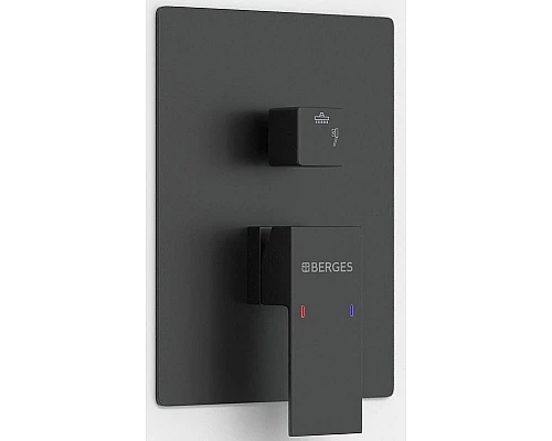 Купить Душевая система Berges Ventas 2S Black 073002 Черная матовая в магазине сантехники Santeh-Crystal.ru