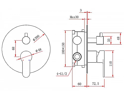 Купить Душевая система Berges Ventas 2R 073003 Хром сильвер в магазине сантехники Santeh-Crystal.ru