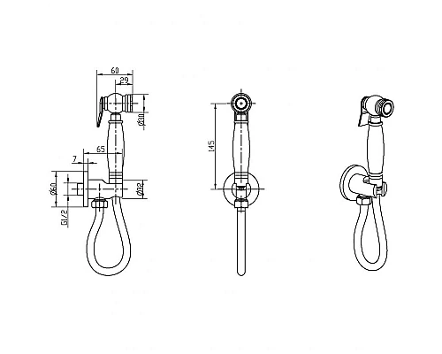 Купить Гигиенический душ Boheme Imperiale 405 Золото в магазине сантехники Santeh-Crystal.ru