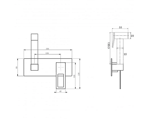 Заказать Гигиенический душ со смесителем Boheme Q 147-GB Золото Черный в магазине сантехники Santeh-Crystal.ru