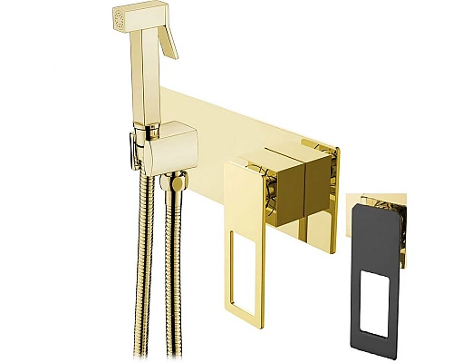 Заказать Гигиенический душ со смесителем Boheme Q 147-GB Золото Черный в магазине сантехники Santeh-Crystal.ru