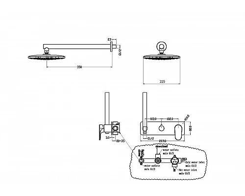 Купить Душевая система Boheme Spectre 454-BR Бронза в магазине сантехники Santeh-Crystal.ru