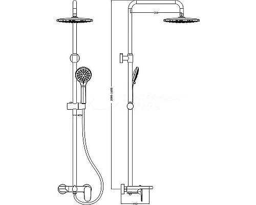 Заказать Душевая система Boheme Spectre 458-NB Никель в магазине сантехники Santeh-Crystal.ru