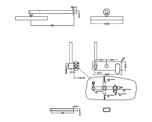 Купить Душевая система Boheme Spectre 454-2-CR Хром в магазине сантехники Santeh-Crystal.ru