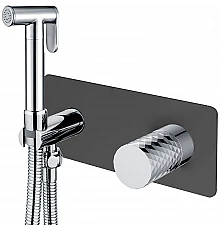 Гигиенический душ со смесителем Boheme Stick 127-BCR Черный матовый Хром