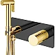 Заказать Гигиенический душ со смесителем Boheme Stick 127-BG Черный матовый Золото в магазине сантехники Santeh-Crystal.ru