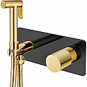Гигиенический душ со смесителем Boheme Stick 127-BG.2 Черный матовый Золото