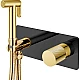 Купить Гигиенический душ со смесителем Boheme Stick 127-BG.2 Черный матовый Золото в магазине сантехники Santeh-Crystal.ru