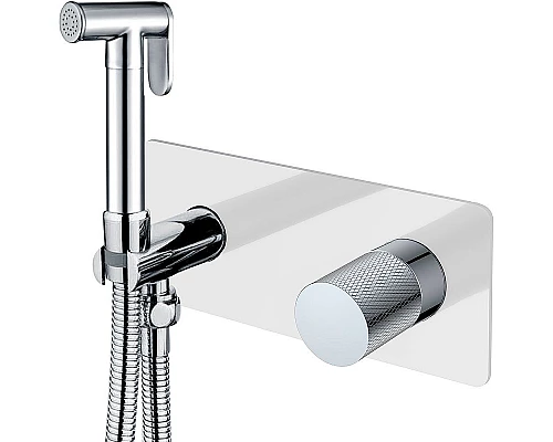 Приобрести Гигиенический душ со смесителем Boheme Stick 127-WCR.2 Белый Хром в магазине сантехники Santeh-Crystal.ru
