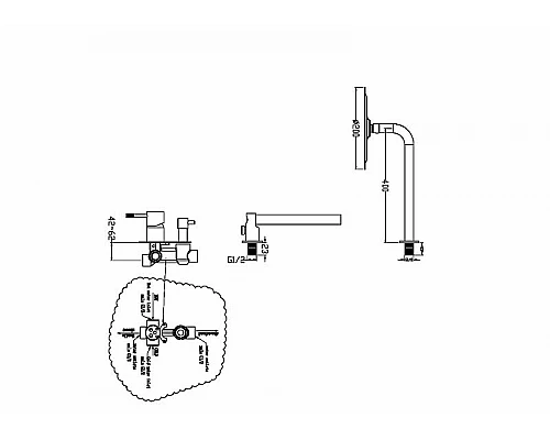 Заказать Душевая система Boheme Uno 464-SGM Оружейная сталь глянцевая в магазине сантехники Santeh-Crystal.ru