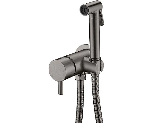 Купить Гигиенический душ со смесителем Boheme Uno 467-GM Оружейная сталь в магазине сантехники Santeh-Crystal.ru