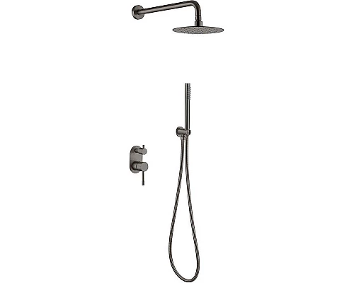 Купить Душевая система Boheme Uno 464-GM Оружейная сталь в магазине сантехники Santeh-Crystal.ru