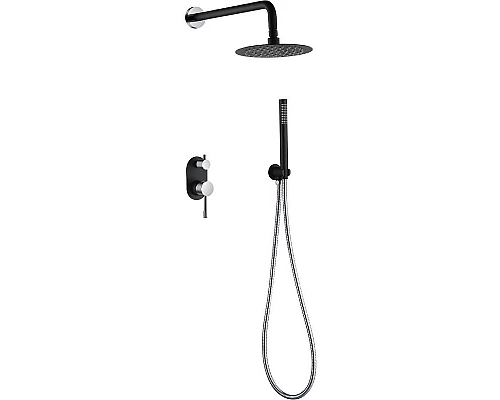 Заказать Душевая система Boheme Uno 464-BCR Черная матовая Хром в магазине сантехники Santeh-Crystal.ru