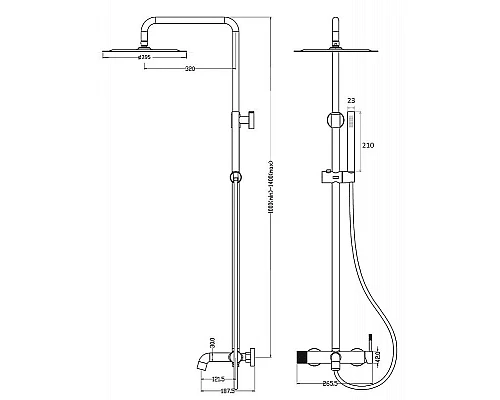 Заказать Душевая система Boheme Uno 468-WCR Белая матовая Хром в магазине сантехники Santeh-Crystal.ru