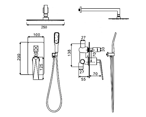 Купить Душевая система Boheme Venturo 374-W Белая Хром в магазине сантехники Santeh-Crystal.ru