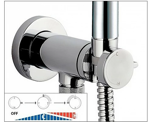 Приобрести Гигиенический душ со смесителем Bossini Nikita E37008B.030 Хром в магазине сантехники Santeh-Crystal.ru
