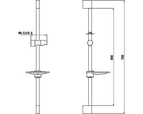 Приобрести Душевая штанга Bravat D141C-1 Хром в магазине сантехники Santeh-Crystal.ru