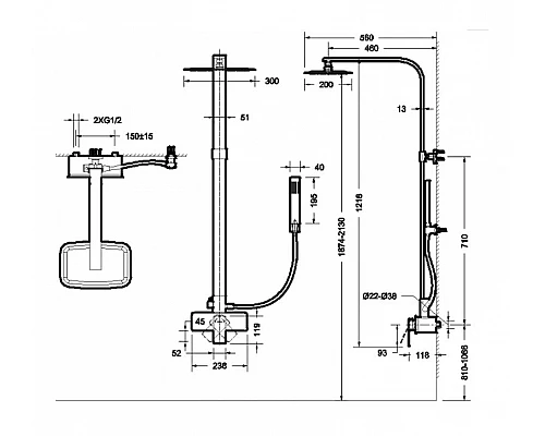 Приобрести Душевая система Bravat Phillis F956101C-A-ENG Хром в магазине сантехники Santeh-Crystal.ru