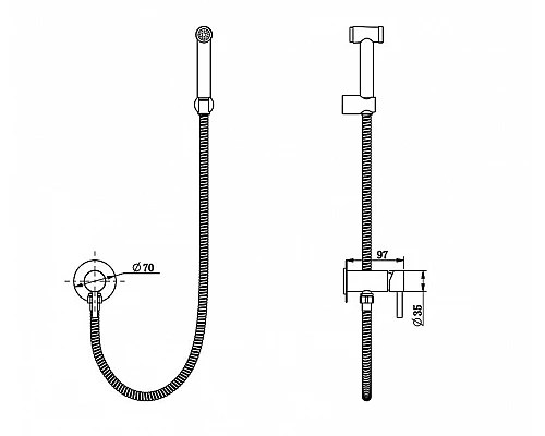 Приобрести Гигиенический душ со смесителем Bronze de Luxe Scandi 14512B Чёрный матовый в магазине сантехники Santeh-Crystal.ru