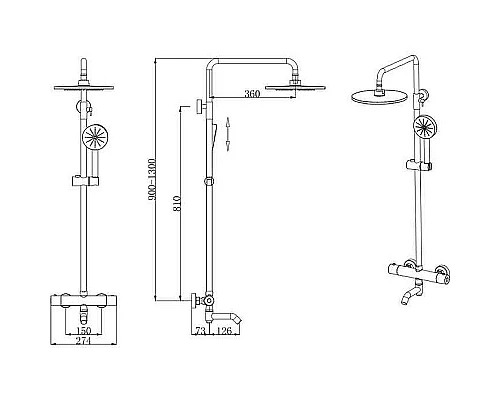 Приобрести Душевая система Bronze de Luxe Scandi 11060C Хром в магазине сантехники Santeh-Crystal.ru