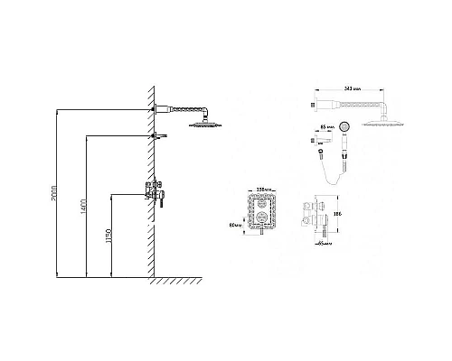Приобрести Душевая система Bronze de Luxe Windsor 10138F Бронза в магазине сантехники Santeh-Crystal.ru