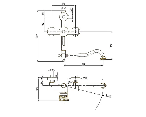 Купить Душевая система Bronze de Luxe Windsor 10120DDF Бронза в магазине сантехники Santeh-Crystal.ru